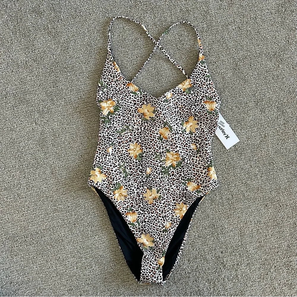 Hurley Leopard Print One Piece Swimsuit - Picture 3 of 7